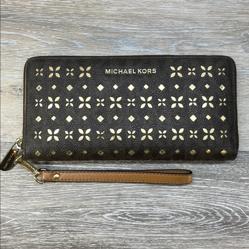 1184 Michael Kors lazer cut tote and wallet set 259031184 - Picture 12 of 16